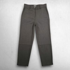 Massimo Dutti Wool Blend Ankle Pants Women 6 Olive Brown High Waist Trousers